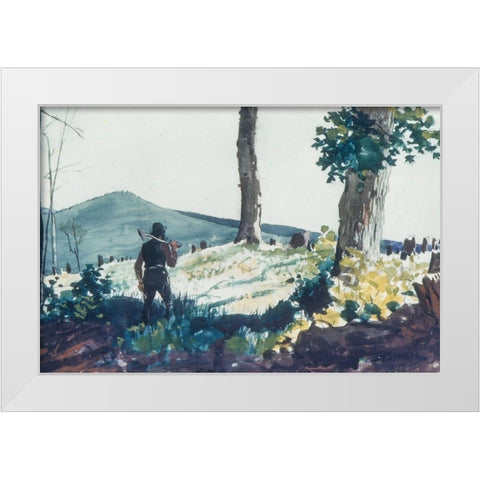 The Pioneer White Modern Wood Framed Art Print by Homer, Winslow