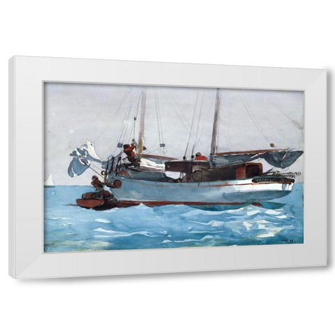 Taking on Wet Provisions White Modern Wood Framed Art Print by Homer, Winslow