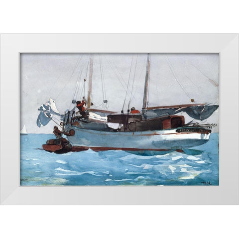 Taking on Wet Provisions White Modern Wood Framed Art Print by Homer, Winslow