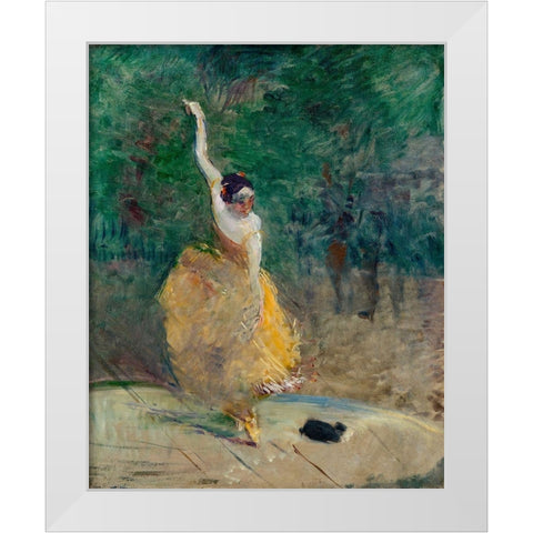 Spanish Dancer White Modern Wood Framed Art Print by Toulouse-Lautrec, Henri de