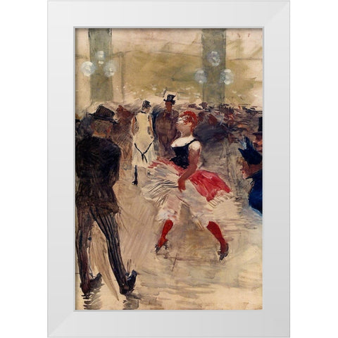 A lElysee Montmartre White Modern Wood Framed Art Print by Toulouse-Lautrec, Henri de