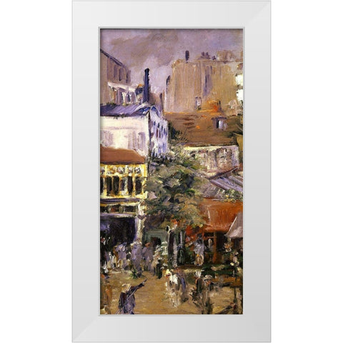 View taken near Place Clichy White Modern Wood Framed Art Print by Manet, Edouard