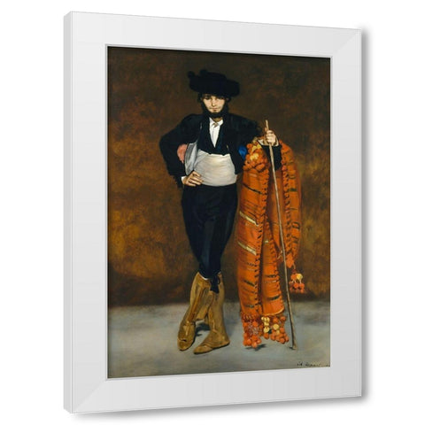 Young man dressed as a majo White Modern Wood Framed Art Print by Manet, Edouard