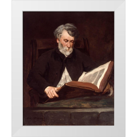 The Reader White Modern Wood Framed Art Print by Manet, Edouard