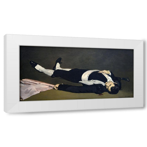 The Dead Toreador White Modern Wood Framed Art Print by Manet, Edouard