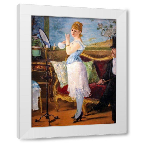 Nana White Modern Wood Framed Art Print by Manet, Edouard