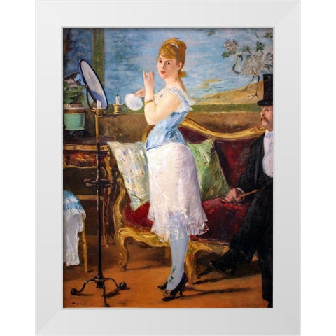 Nana White Modern Wood Framed Art Print by Manet, Edouard