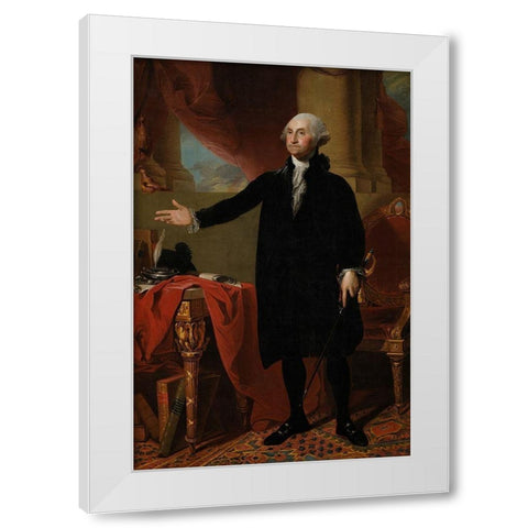 George Washington White Modern Wood Framed Art Print by Stuart, Gilbert