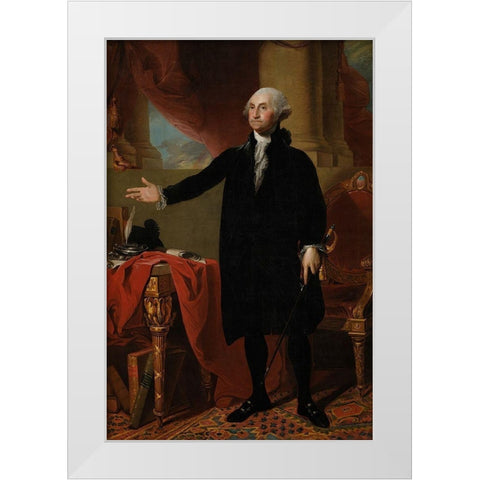 George Washington White Modern Wood Framed Art Print by Stuart, Gilbert