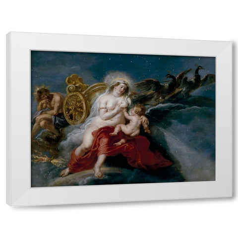 The Origin of the Milky Way White Modern Wood Framed Art Print by Rubens, Peter Paul