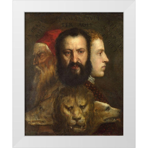 An Allegory of Prudence  White Modern Wood Framed Art Print by Titian
