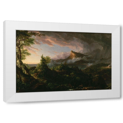 The Savage State from The Course of Empire White Modern Wood Framed Art Print by Cole, Thomas