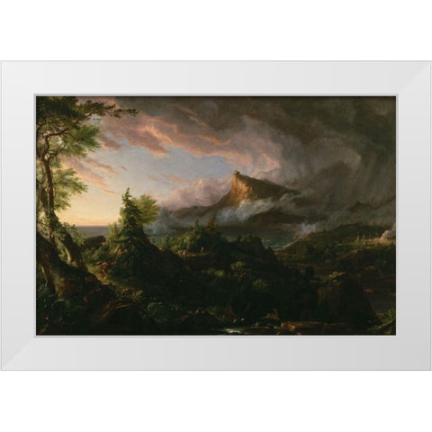 The Savage State from The Course of Empire White Modern Wood Framed Art Print by Cole, Thomas