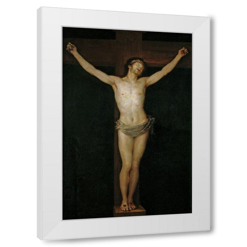 Christ on the Cross White Modern Wood Framed Art Print by Goya, Francisco