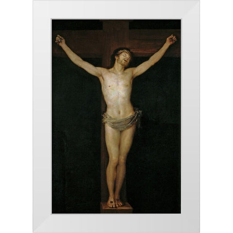 Christ on the Cross White Modern Wood Framed Art Print by Goya, Francisco