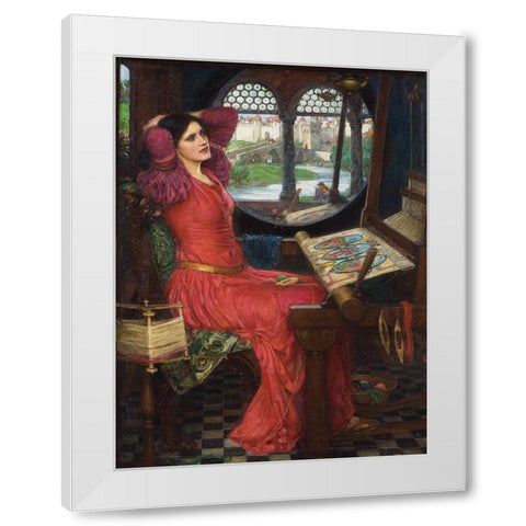 I am half-sick of shadows, said the lady of shalott White Modern Wood Framed Art Print by Waterhouse, John William