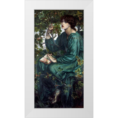 The Day Dream White Modern Wood Framed Art Print by Rossetti, Dante Gabriel