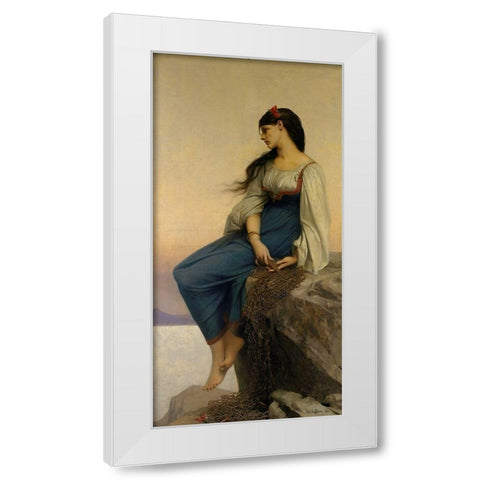 Graziella White Modern Wood Framed Art Print by Lefebvre, Jules Joseph