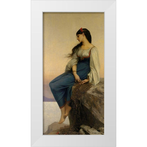 Graziella White Modern Wood Framed Art Print by Lefebvre, Jules Joseph