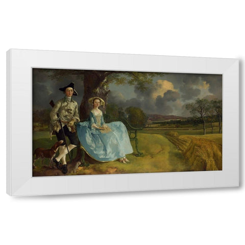 Mr and Mrs Andrews White Modern Wood Framed Art Print by Gainsborough, Thomas