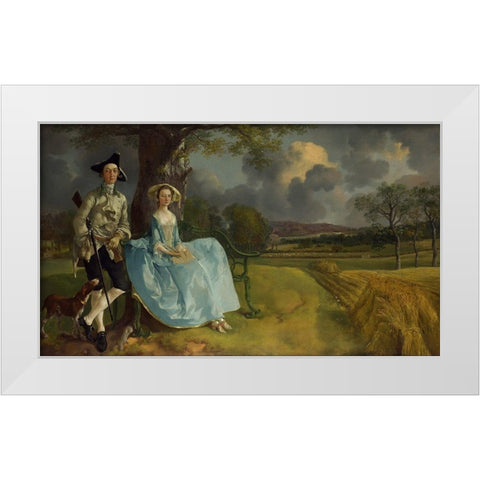 Mr and Mrs Andrews White Modern Wood Framed Art Print by Gainsborough, Thomas