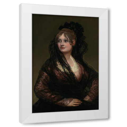 Portrait of Dona Isabel de Porcel White Modern Wood Framed Art Print by Goya, Francisco