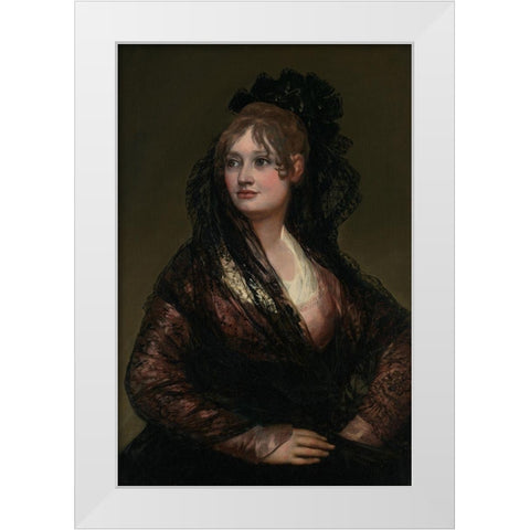 Portrait of Dona Isabel de Porcel White Modern Wood Framed Art Print by Goya, Francisco