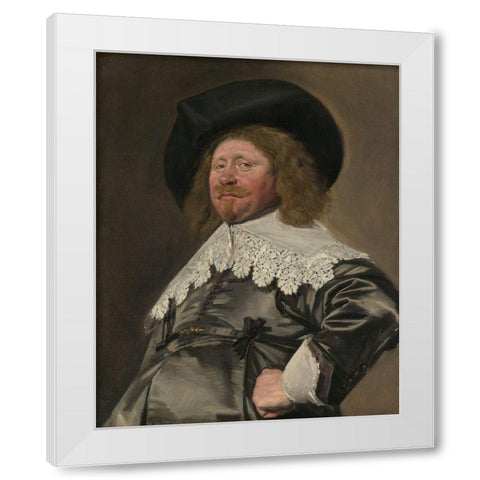 Claes Duyst van Voorhout White Modern Wood Framed Art Print by Hals, Frans