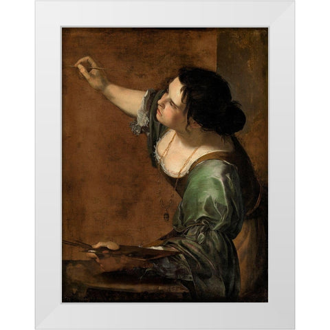 Self-Portrait as the Allegory of Painting White Modern Wood Framed Art Print by Gentileschi, Artemisia