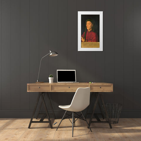 Leal Souvenir White Modern Wood Framed Art Print by van Eyck, Jan