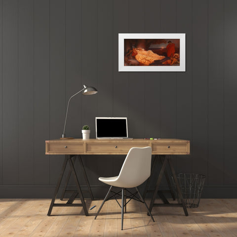 Cymon and Iphigenia White Modern Wood Framed Art Print by Leighton, Frederic