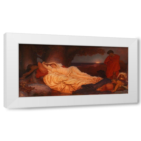 Cymon and Iphigenia White Modern Wood Framed Art Print by Leighton, Frederic