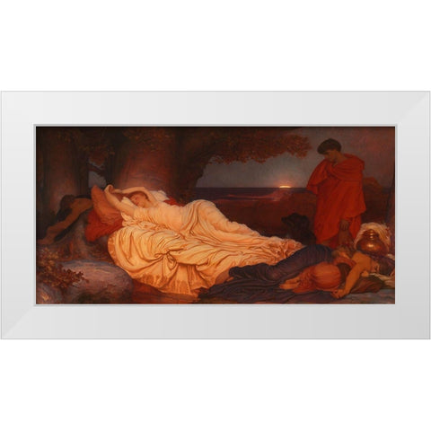 Cymon and Iphigenia White Modern Wood Framed Art Print by Leighton, Frederic