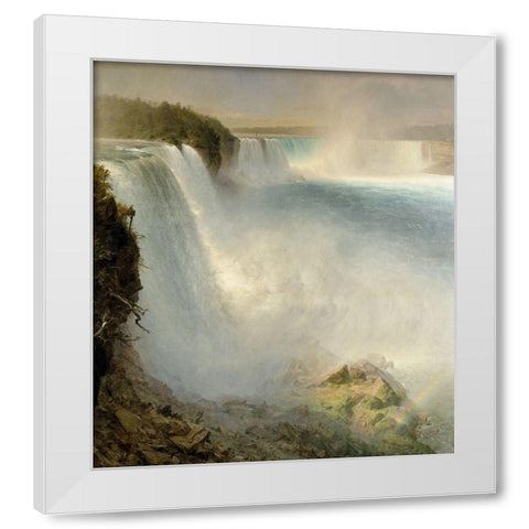 Niagara Falls, from the American Side White Modern Wood Framed Art Print by Church, Frederic Edwin