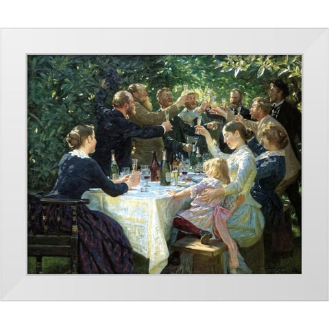 Hip, Hip, Hurrah White Modern Wood Framed Art Print by Kroyer, Peder Severin