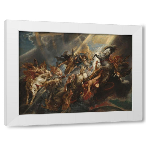 The Fall of Phaeton White Modern Wood Framed Art Print by Rubens, Peter Paul