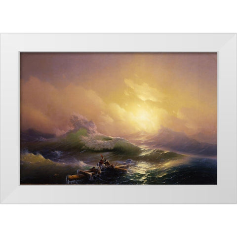 The Ninth Wave White Modern Wood Framed Art Print by Aivazovsky, Ivan