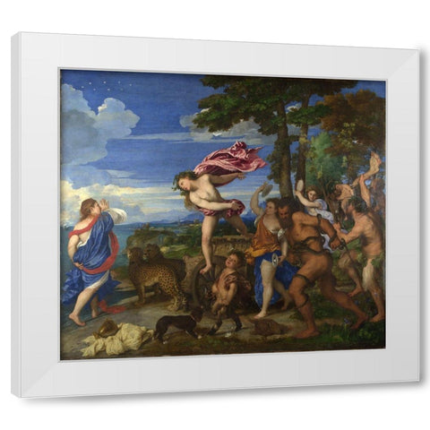 Bacchus and Ariadne White Modern Wood Framed Art Print by Titian