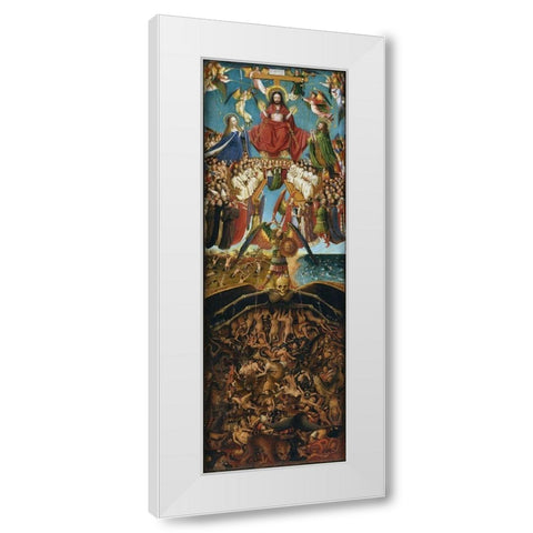 Crucifixion and Last Judgement diptych, right panel White Modern Wood Framed Art Print by van Eyck, Jan