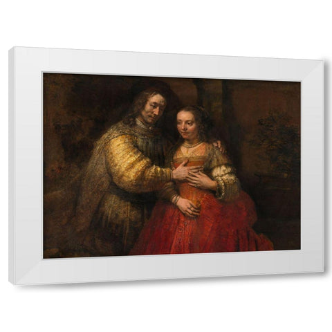 The Jewish Bride White Modern Wood Framed Art Print by Rembrandt