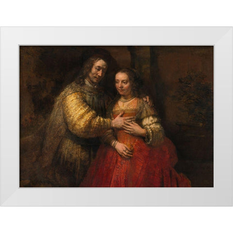 The Jewish Bride White Modern Wood Framed Art Print by Rembrandt