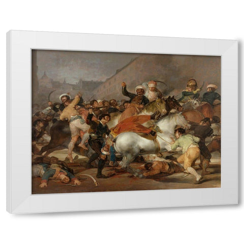 The Second of May 1808 White Modern Wood Framed Art Print by Goya, Francisco