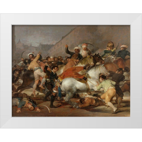 The Second of May 1808 White Modern Wood Framed Art Print by Goya, Francisco