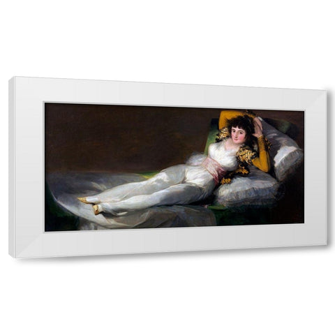 La Maja vestida White Modern Wood Framed Art Print by Goya, Francisco