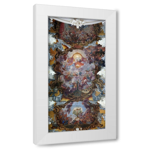 Painted ceiling of the Basilica of St. Paulinus White Modern Wood Framed Art Print by Scheffler, Christoph Thomas