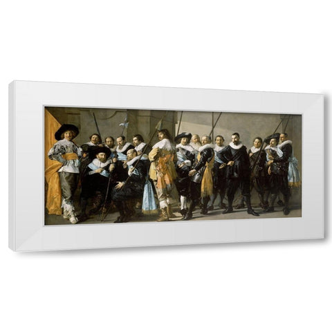 Meagre Company White Modern Wood Framed Art Print by Hals, Frans
