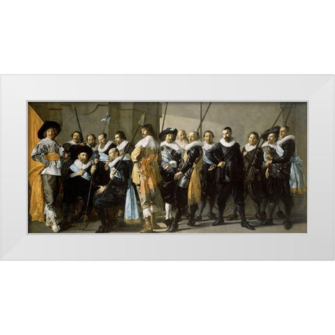 Meagre Company White Modern Wood Framed Art Print by Hals, Frans