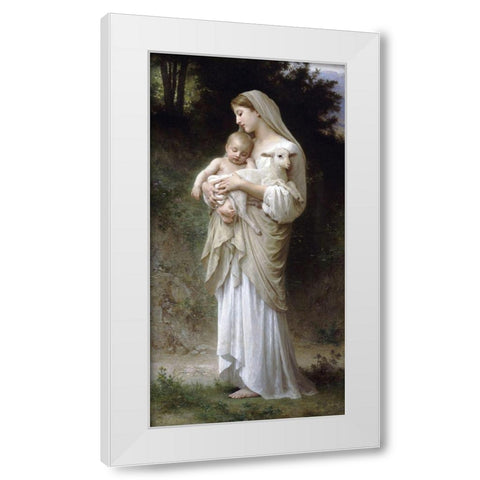 LInnocence White Modern Wood Framed Art Print by Bouguereau, William-Adolphe