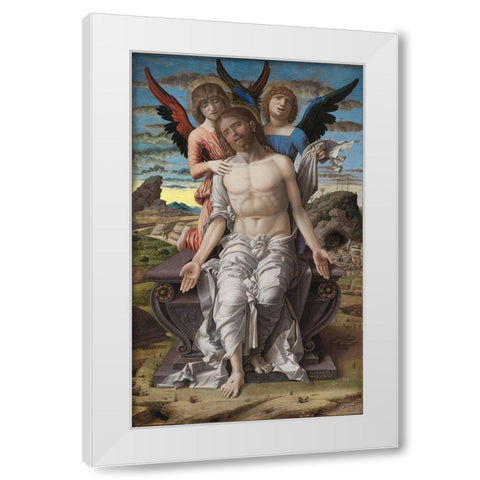 Christ as the Suffering Redeemer White Modern Wood Framed Art Print by Mantegna, Andrea