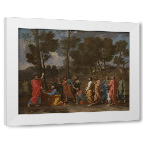The Sacrament of Ordination White Modern Wood Framed Art Print by Poussin, Nicolas